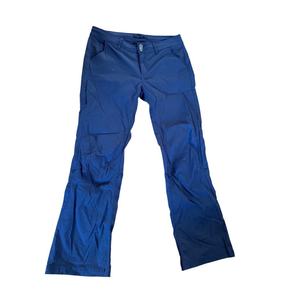 Prana Halle Hiking Pants Navy Blue Roll Up Capri Convertible Outdoor Womens 14